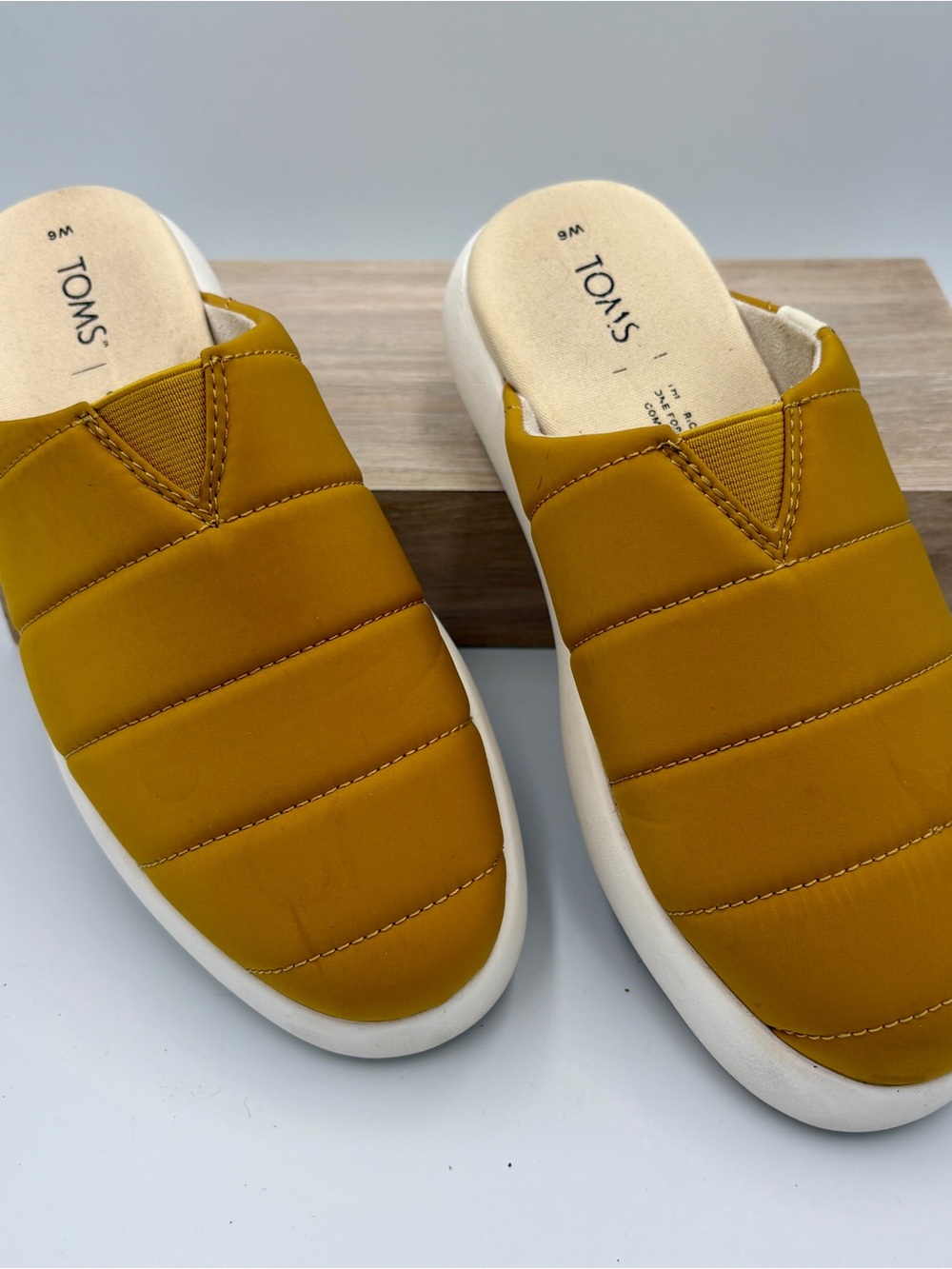 TOMS Mustard Quilted Slip-On Clog
